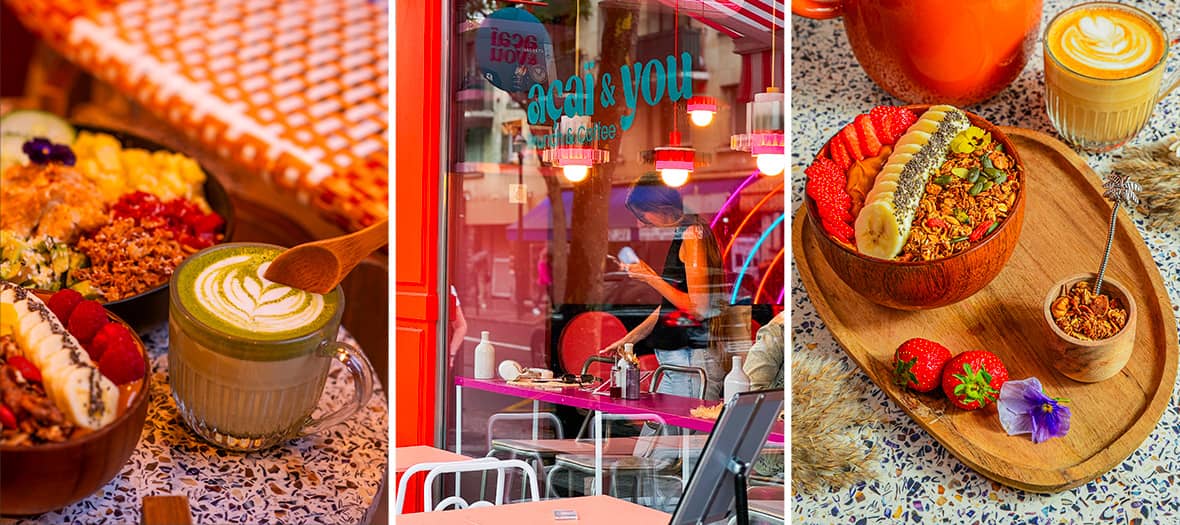 Smoothie bowls, latte matcha et d&eacute;co color&eacute;e chez Acai & You, l&rsquo;adresse healthy vitamin&eacute;e de Paris.